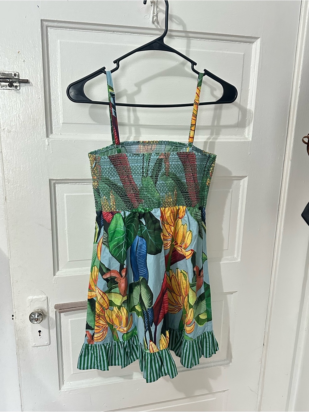 NWT Farm Rio x Anthropologie Cotton Smocked Mini Dress - Picture 6 of 7